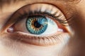 Blue female human eye extreme macro shot Royalty Free Stock Photo