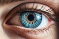 Blue female human eye extreme macro shot Royalty Free Stock Photo