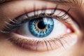 Blue female human eye extreme macro shot Royalty Free Stock Photo