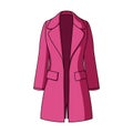 Blue female restrained coat buttoned. Women`s outerwear..Women clothing single icon in cartoon style vector symbol stock