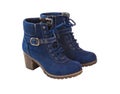 Blue female shammy boot Royalty Free Stock Photo