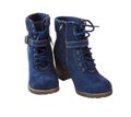 Blue female shammy boot Royalty Free Stock Photo