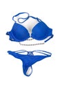 Blue female underwear set. Isolate on white