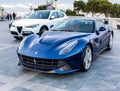 Blue Ferrari at the exhibition Royalty Free Stock Photo
