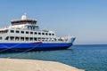 Blue ferryboat for the transport of people and cars Royalty Free Stock Photo