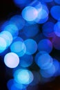 Blue Festive Christmas abstract background with bokeh lights Royalty Free Stock Photo