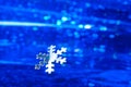 Blue Festive Christmas elegant abstract background with bokeh lights Royalty Free Stock Photo