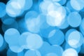 Blue Festive Christmas elegant abstract background with many bokeh lights. Defocused artistic image Royalty Free Stock Photo