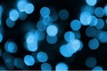 Blue Festive Christmas elegant abstract background with many bokeh lights. Defocused artistic image Royalty Free Stock Photo