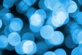 Blue Festive Christmas elegant abstract background with many bokeh lights. Defocused artistic image Royalty Free Stock Photo