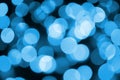 Blue Festive Christmas elegant abstract background with many bokeh lights. Defocused artistic image Royalty Free Stock Photo