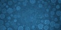 Blue festive winter banner, with grainy, mottling, with snowflakes and place for text Royalty Free Stock Photo