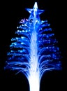 Blue fiber optic Christmas tree. Royalty Free Stock Photo