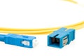Blue fiber optic SC connector Royalty Free Stock Photo