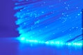 Blue Fiber Optics Closeup Royalty Free Stock Photo