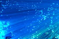 Blue Fiber Optics Closeup Royalty Free Stock Photo