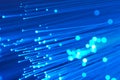 Blue Fiber Optics Closeup Royalty Free Stock Photo