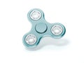 Blue fidget spinner. 3d rendering