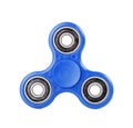 Blue Fidget Spinner on white background Royalty Free Stock Photo