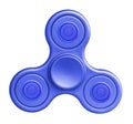 Blue fidget spinner on white background. Royalty Free Stock Photo