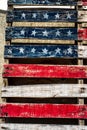 Rustic American flag painted on wood Royalty Free Stock Photo