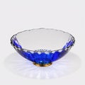 blue fighter glass bowl isolated on a white background.