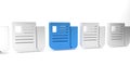 Blue File document icon isolated on white background. Checklist icon. Business concept. Minimalism concept. 3D render