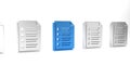 Blue File document icon isolated on white background. Checklist icon. Business concept. Minimalism concept. 3D render