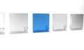 Blue File document icon isolated on white background. Checklist icon. Business concept. Minimalism concept. 3D render