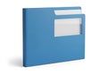 A blue file folder with a clear window for labeling Royalty Free Stock Photo
