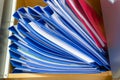 Blue file folder documents In a file cabinet retention Royalty Free Stock Photo