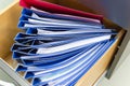 Blue file folder documents In a file cabinet retention Royalty Free Stock Photo