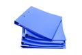 Blue file folder with documents on the white table Royalty Free Stock Photo
