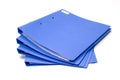 Blue file folder with documents on the white table Royalty Free Stock Photo
