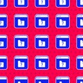 Blue File missing icon isolated seamless pattern on red background. Vector Royalty Free Stock Photo