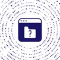 Blue File missing icon isolated on white background. Abstract circle random dots. Vector Royalty Free Stock Photo