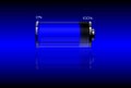 Blue filled battery