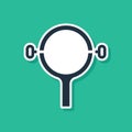 Blue Filter wrench icon isolated on green background. The key for tightening the bulb filter trunk. Vector