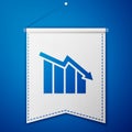 Blue Financial growth decrease icon isolated on blue background. Increasing revenue. White pennant template. Vector Royalty Free Stock Photo