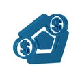 Blue Financial growth increase icon isolated on transparent background. Increasing revenue.