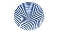 Blue Fingerprint Biometric Scan Technology Icon, vector design Generative AI Royalty Free Stock Photo