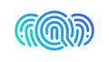 Blue Fingerprint ID Security Icon, vector design Generative AI Royalty Free Stock Photo