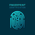 Blue fingerprint identification symbol