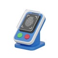 A blue fingerprint reader with a green and red button Royalty Free Stock Photo