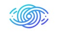 Blue Fingerprint or Swirl Identity Icon, vector design Generative AI Royalty Free Stock Photo