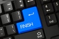 Blue Finish Keypad on Keyboard. 3D.
