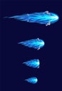 Blue fire animation sprites. Comet.