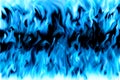 Blue fire from edge of image / black background.