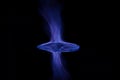 Blue fire flame isolated in black background. Blue and red flames reflection Royalty Free Stock Photo