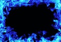 blue fire flames frame Royalty Free Stock Photo